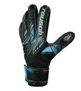 Guantes De Portero Reusch Attrakt Infinity Finger Support Black Silver Future Blue