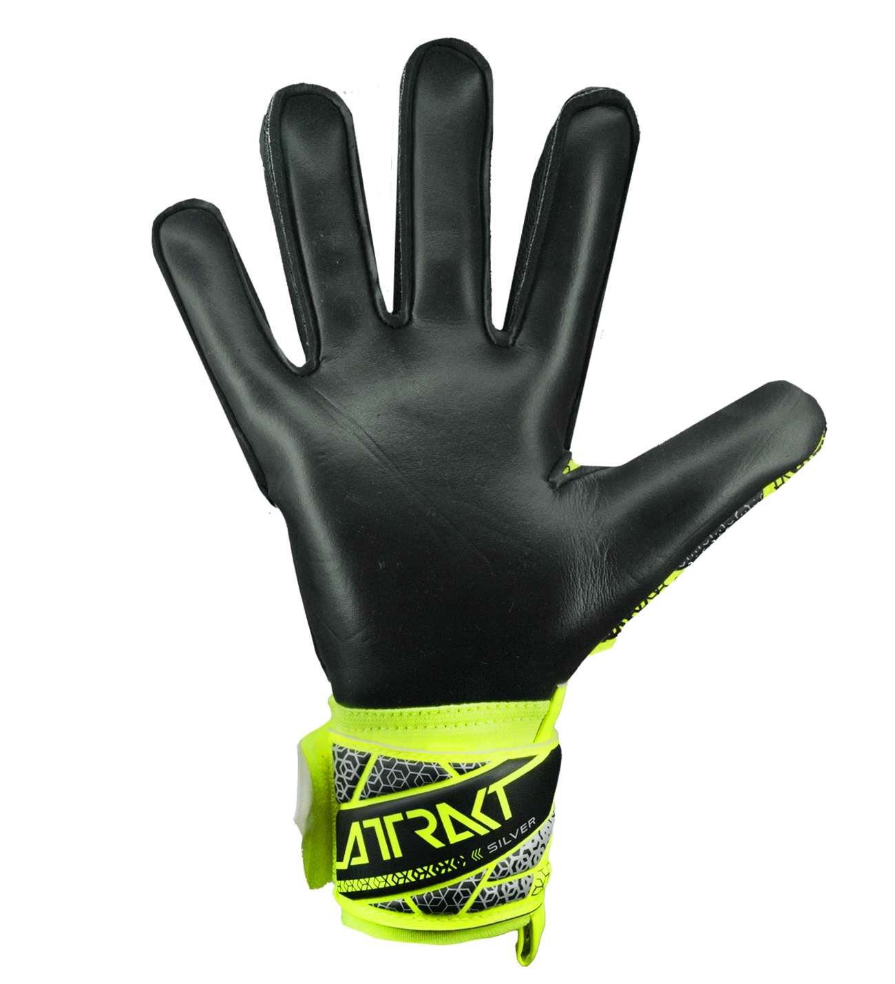 Attrakt Silver Yellow Black Guantes de portero con rendimiento avanzado y diseño impactante