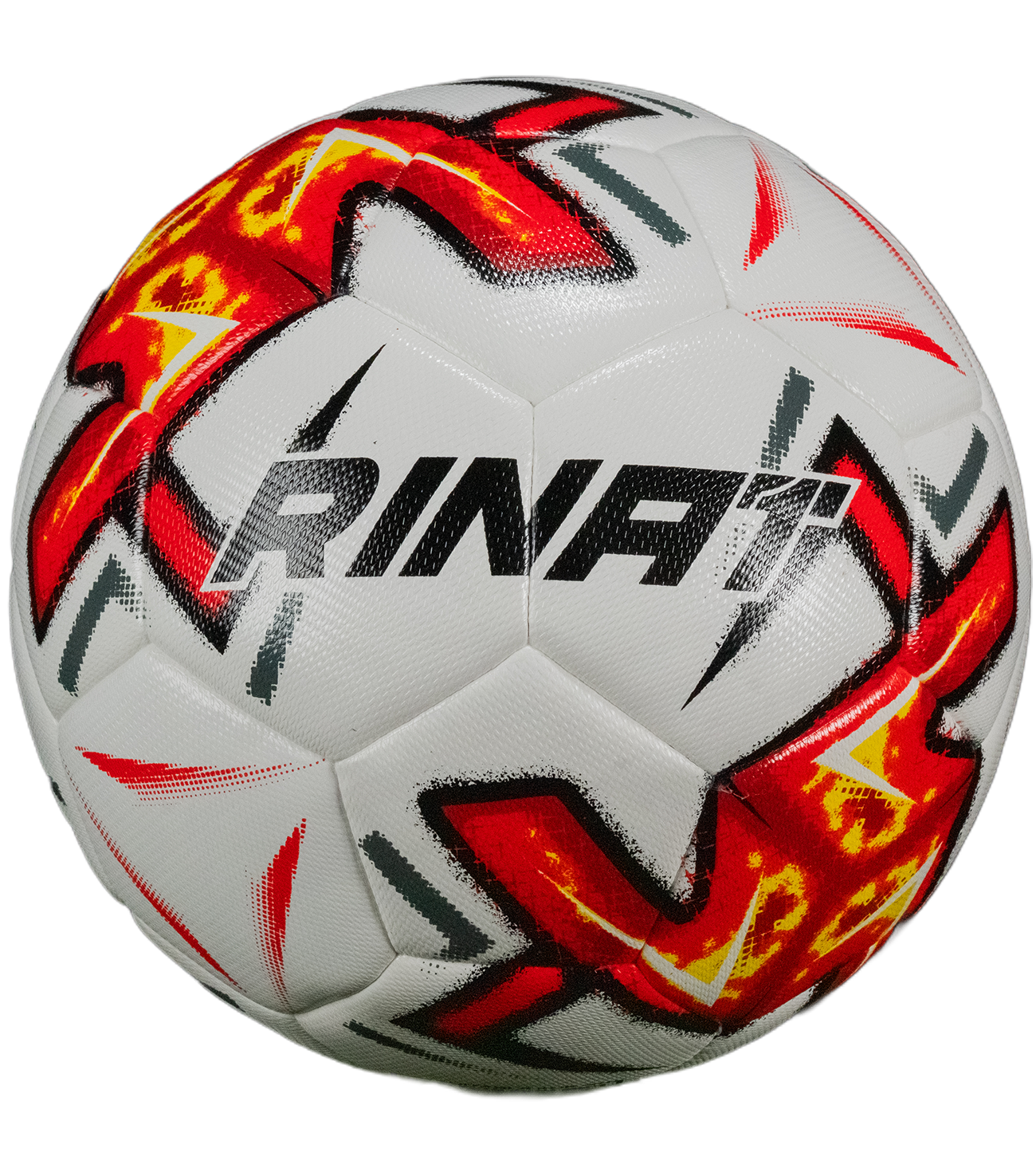 balón nebus hybrid rinat blanco-rojo número 5, construcción híbrida, 32 paneles termosellados, tacto pu texturizado, control y precisión superior, durabilidad y rebote consistente, ideal para entrenamiento y competición