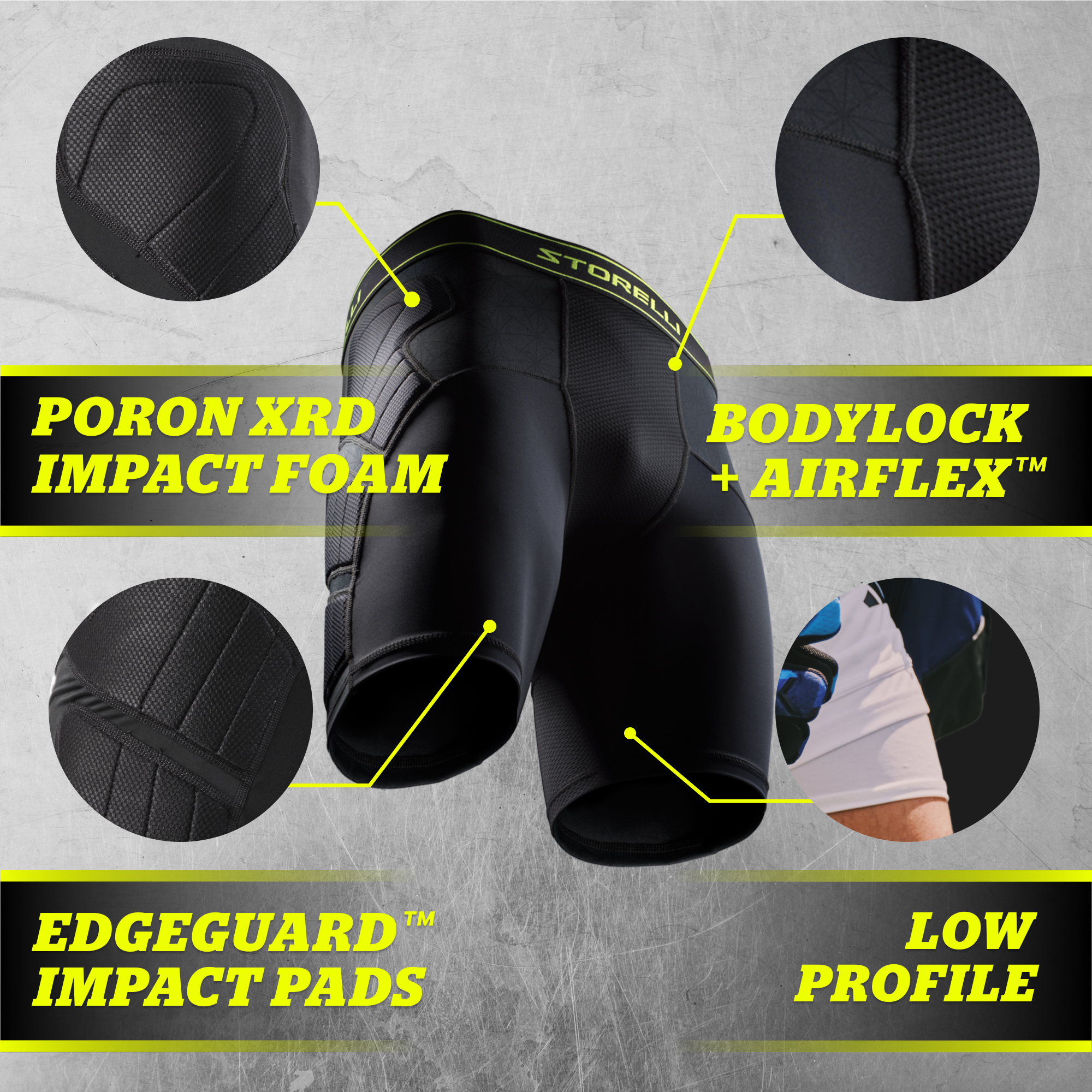 BodyShield GK Impact Sliders con espuma absorbente y protección contra abrasiones, short de compresión para comodidad y movilidad de porteros.