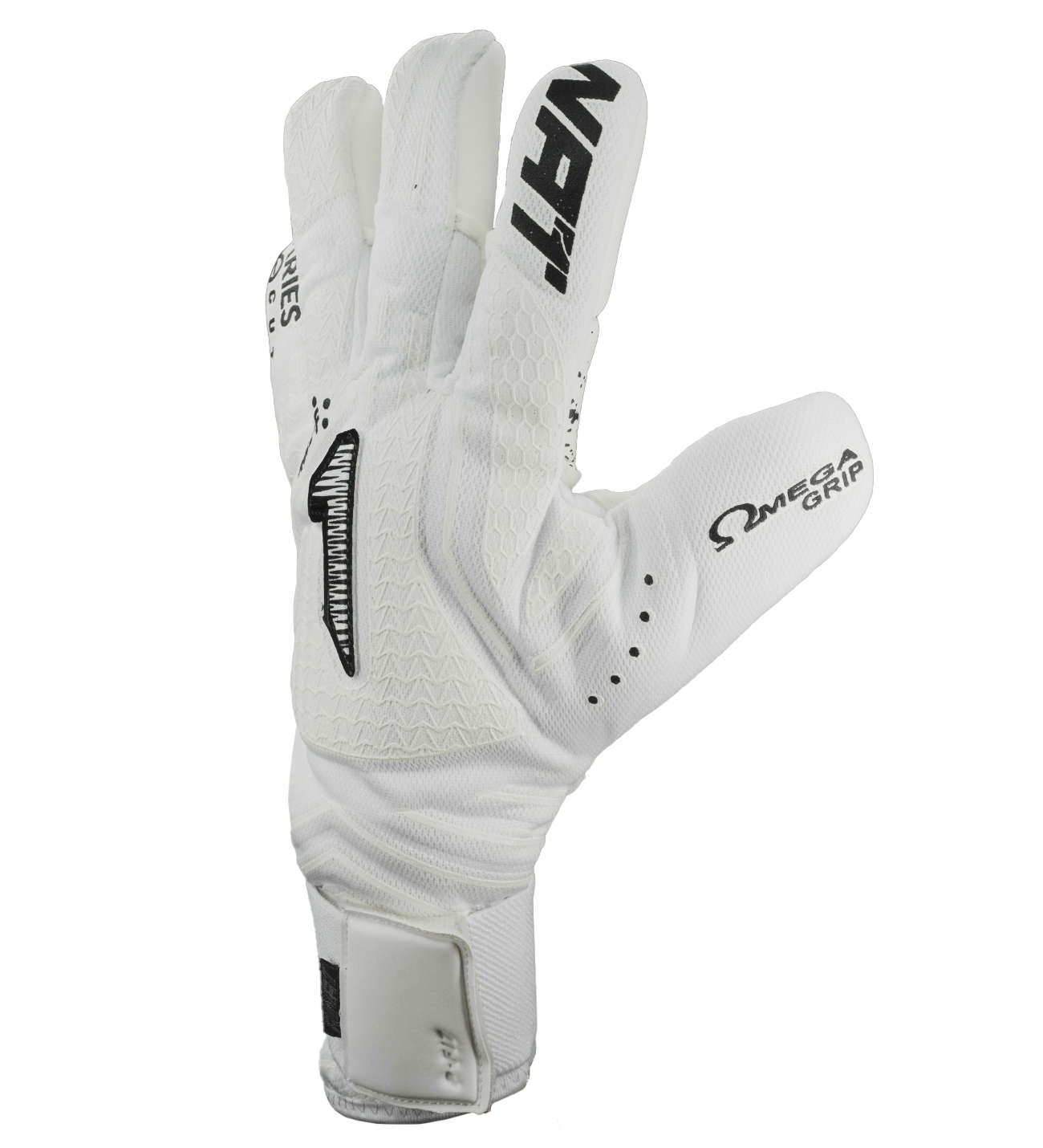 Guantes de portero Aries Nemesis Prime Rinat x UnoKeeper, guantes de portero semiprofesionales para césped natural, dorso con malla textil transpirable y recubrimiento de látex, corte híbrido ErgoRoll con cerrado negativo, palma Omega Grip y HGP NEXT para agarre top y resistencia, ajuste máximo y comodidad, muñequera elástica con cintillo de seguridad, guantes ligeros, todo terreno, protección, control del balón y durabilidad para porteros exigentes en entrenamiento y competencia.