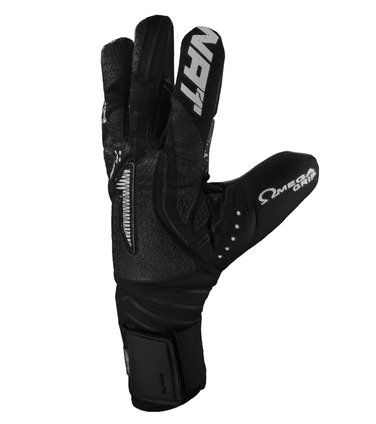Guantes de portero Aries Nemesis Prime, ligeros y todo terreno, corte híbrido ErgoRoll con cerrado negativo en puntas de dedos, dorso transpirable con látex reforzado, palma Omega Grip y HGP NEXT para agarre superior y resistencia, cierre con muñequera elástica y cintillo de ajuste, rendimiento profesional en césped natural y sintético, comodidad, protección y control total del balón, diseño técnico y duradero para entrenamientos y partidos competitivos.