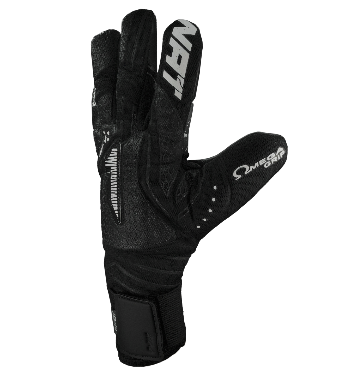 Guantes de portero Aries Nemesis Prime, ligeros y todo terreno, corte híbrido ErgoRoll con cerrado negativo en puntas de dedos, dorso transpirable con látex reforzado, palma Omega Grip y HGP NEXT para agarre superior y resistencia, cierre con muñequera elástica y cintillo de ajuste, rendimiento profesional en césped natural y sintético, comodidad, protección y control total del balón, diseño técnico y duradero para entrenamientos y partidos competitivos.