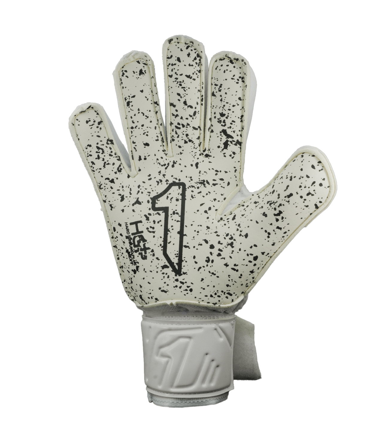 Guantes de portero Rinat Vengador Spine Turf blanco para fútbol y entrenamiento en superficies abrasivas; guantes de arquero con palma HG+ Next de gran durabilidad y buen agarre, corte ergonómico para ajuste natural y mayor comodidad. Sistema SPINES con varillas de protección en los dedos para prevenir lesiones, ajuste seguro con muñequera elástica y cintillo doble. Guantes ideales para porteros que buscan resistencia, protección y rendimiento en canchas de pasto sintético o terreno duro.