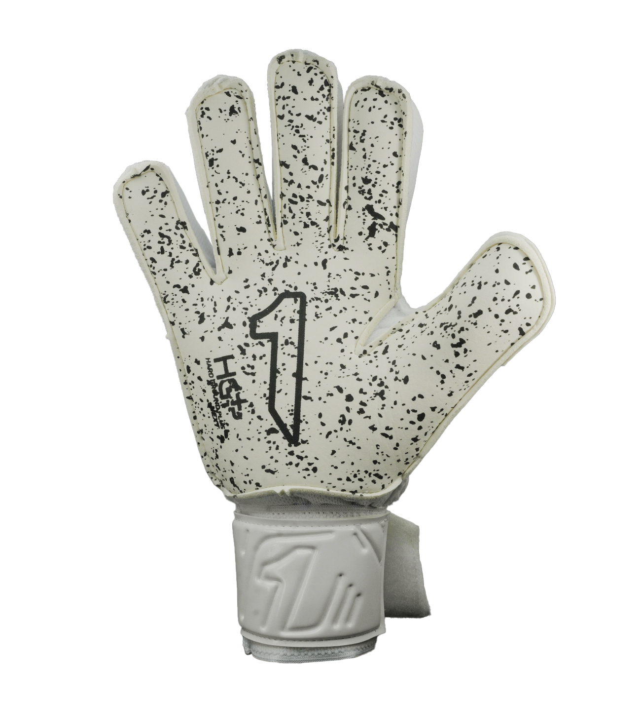 Guantes de portero Rinat Vengador Spine Turf blanco para fútbol y entrenamiento en superficies abrasivas; guantes de arquero con palma HG+ Next de gran durabilidad y buen agarre, corte ergonómico para ajuste natural y mayor comodidad. Sistema SPINES con varillas de protección en los dedos para prevenir lesiones, ajuste seguro con muñequera elástica y cintillo doble. Guantes ideales para porteros que buscan resistencia, protección y rendimiento en canchas de pasto sintético o terreno duro.
