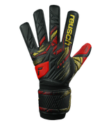 Guantes De Porteros Reusch Attrakt Grip Black Gold Fire Red