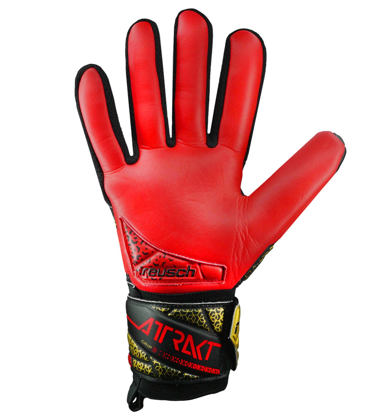 Reusch Attrakt Grip Black Gold Fire Red - UnoKeeper