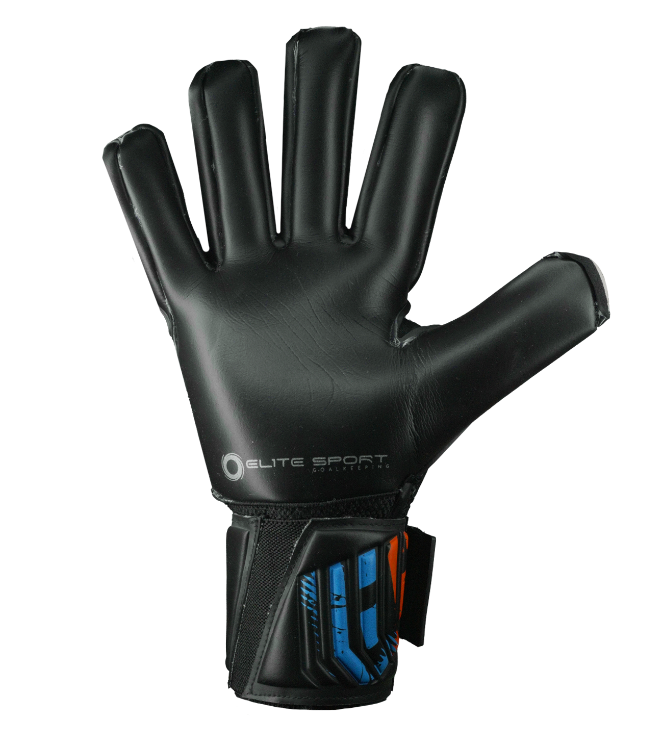 Guantes de portero de fútbol Elite Supreme N Black, con palma Ultra GTech de 4 mm para máximo agarre, corte negativo ceñido, dorso con 3D Shock Zone y cierre elástico seguro. Disponibles en UnoKeeper.