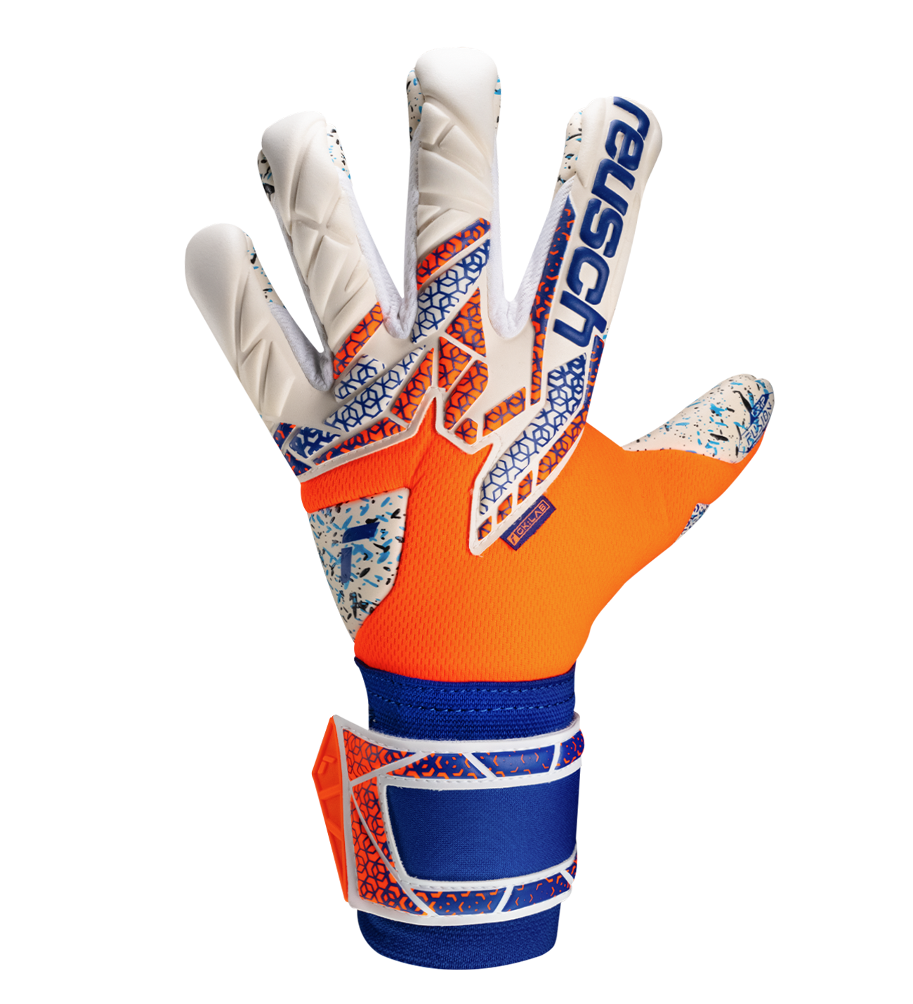 Guantes de portero Attrakt Fusion de Reusch con palma de látex profesional, tecnología Grip Fusion para agarre superior, corte Evolution Negative ergonómico y sistema AirVentSystem de ventilación.