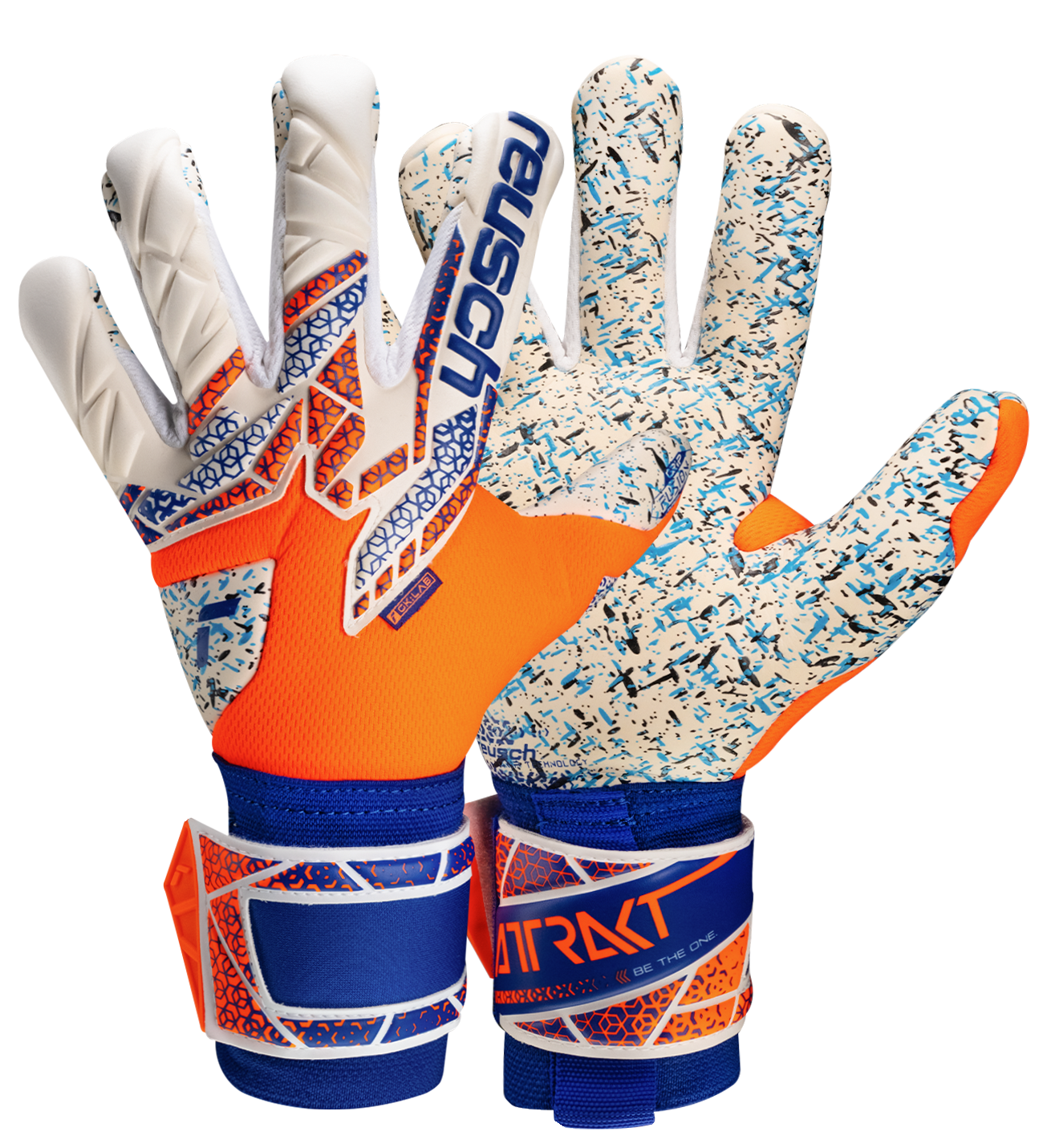 Guantes de portero Attrakt Fusion de Reusch con palma de látex profesional, tecnología Grip Fusion para agarre superior, corte Evolution Negative ergonómico y sistema AirVentSystem de ventilación.