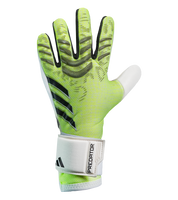 Guantes de portero de fútbol Adidas Predator Competition JN5371 Lucid Lemon/White/Black, con palma URG 2.0, corte negativo, dorso en punto mecánico con silicona y cierre con correa tradicional. Disponibles en UnoKeeper.
