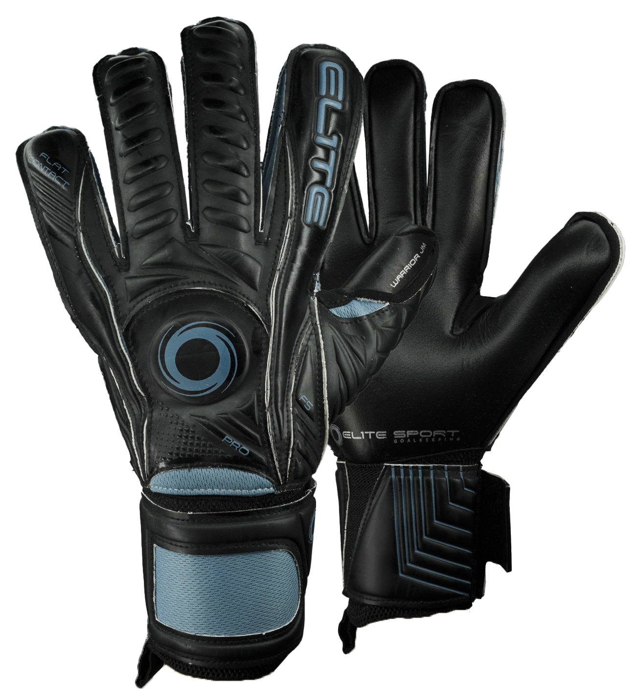Guantes de portero de futbol Elite Sport JM Negro Azul unokeeper 0
