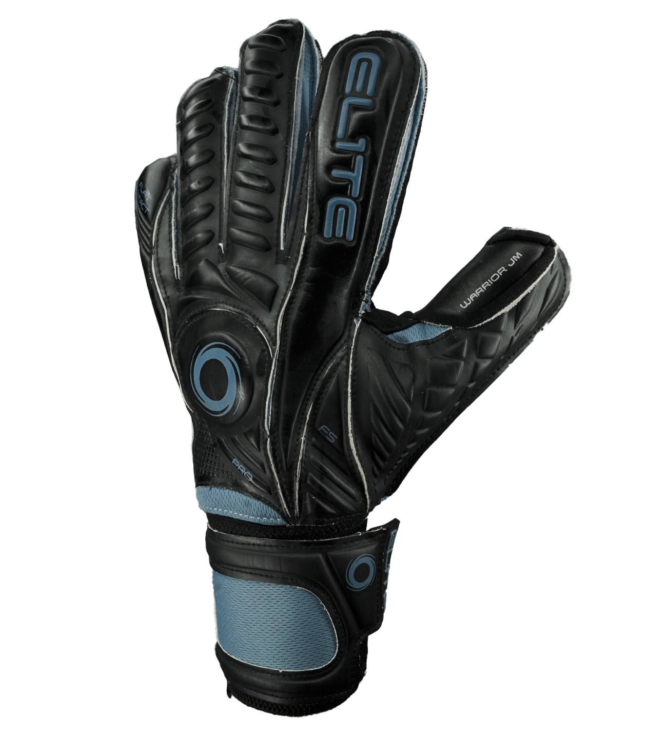 Guantes de portero de futbol Elite Sport JM Negro Azul unokeeper 2