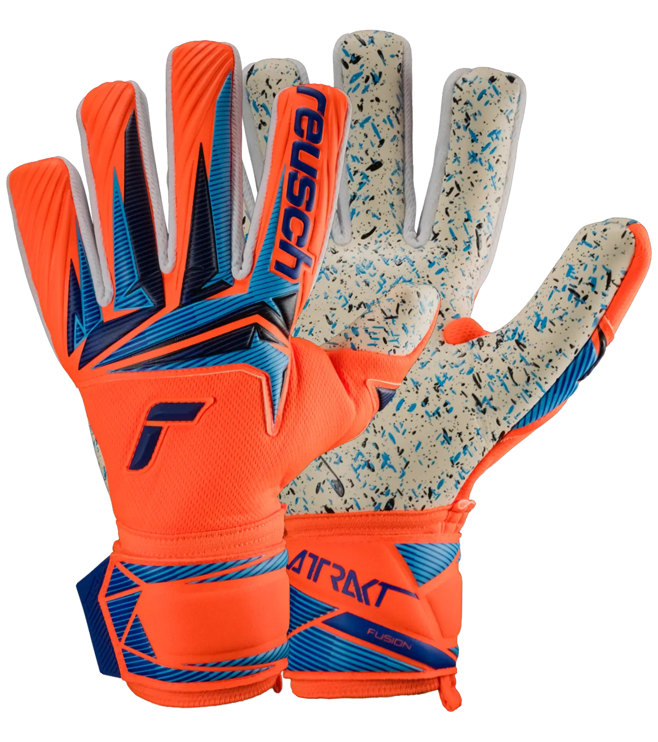 Guantes de Portero Reusch World CUP Attrakt Fusion NC Shocking Orange Blue