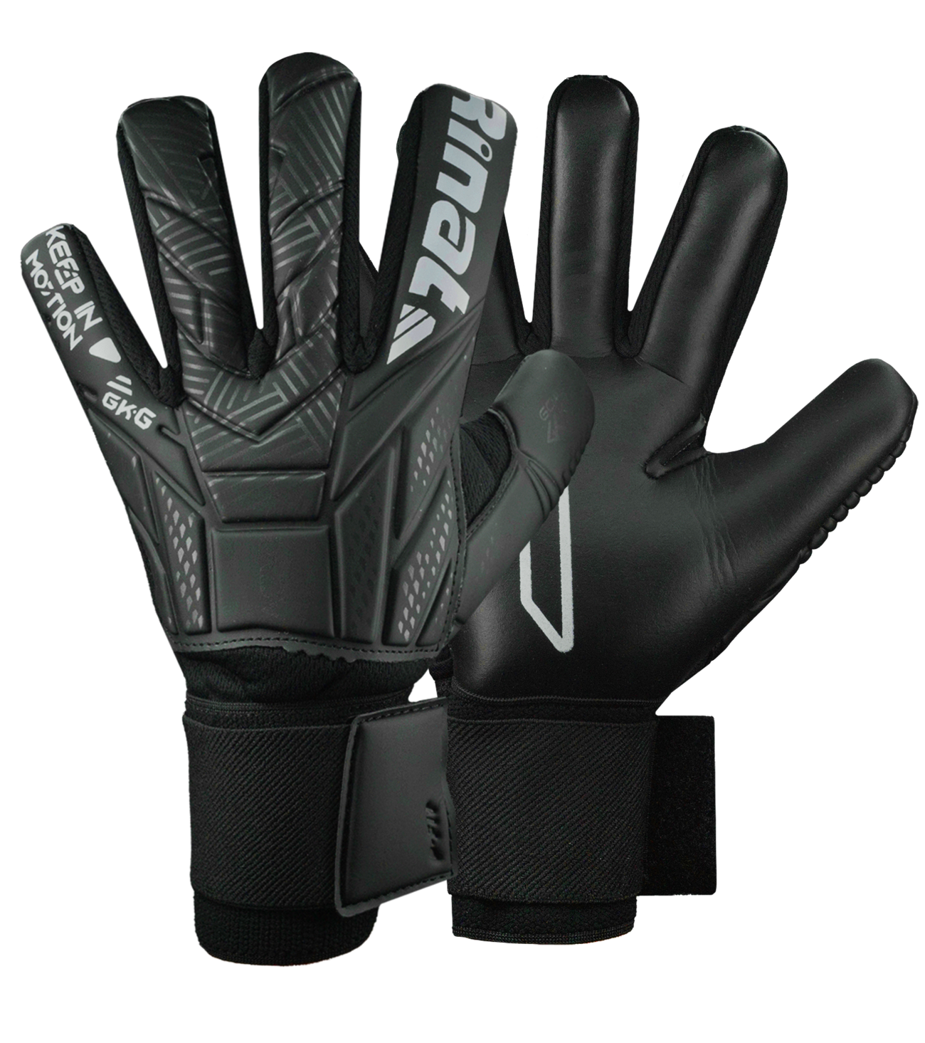 Guantes de portero de fútbol Rinat ACV1 Semi – modelo desarrollado junto a Carlos Acevedo, con palma de látex Super Softy XP para agarre seguro, corte negativo para mayor control, dorso flexible que brinda comodidad y protección, y cierre con muñequera elástica para ajuste firme. Rendimiento y estilo en cada atajada. Disponibles en UnoKeeper.