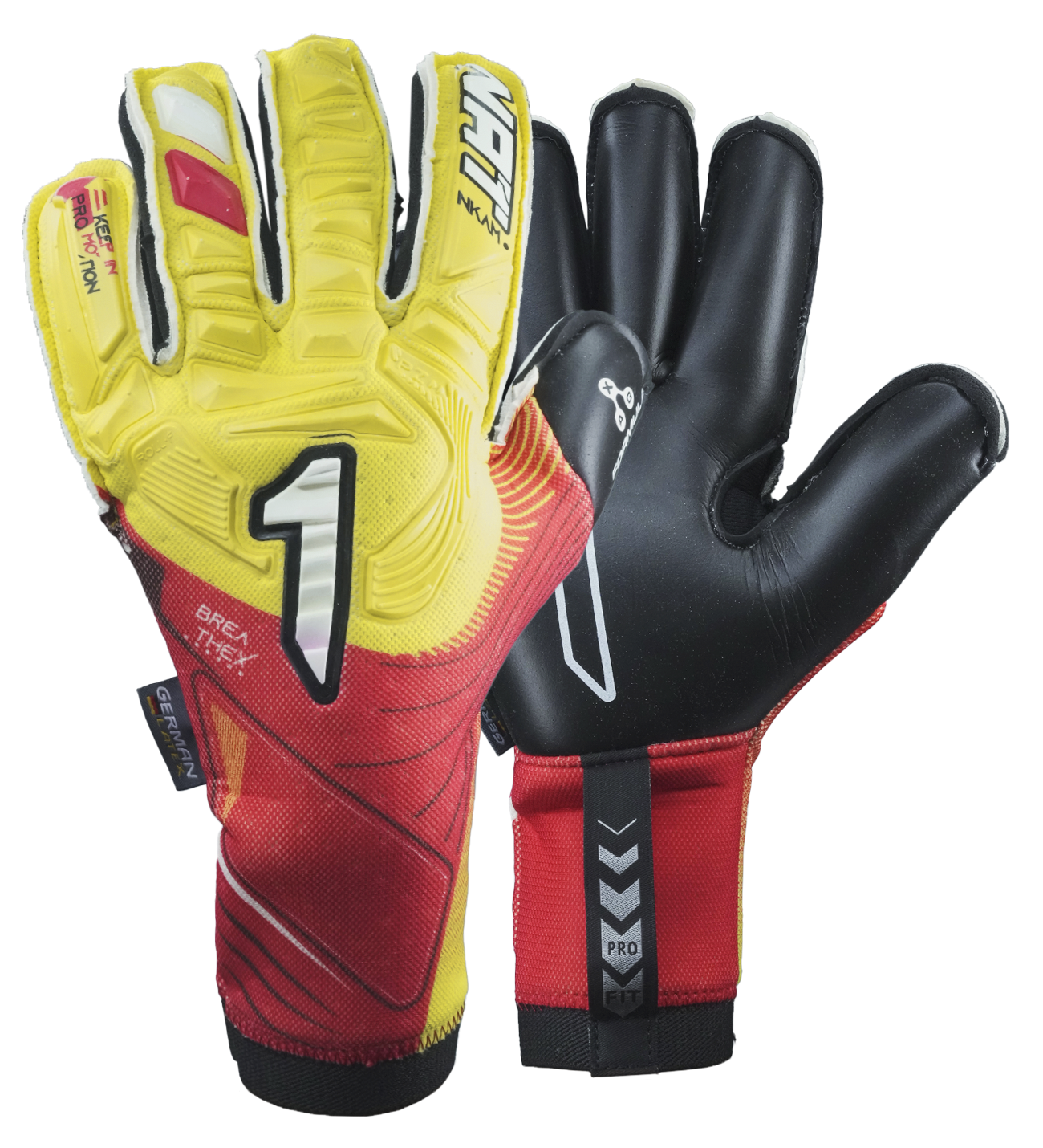 Guantes de portero de futbol Rinat Nkam Pro Amarillo 0