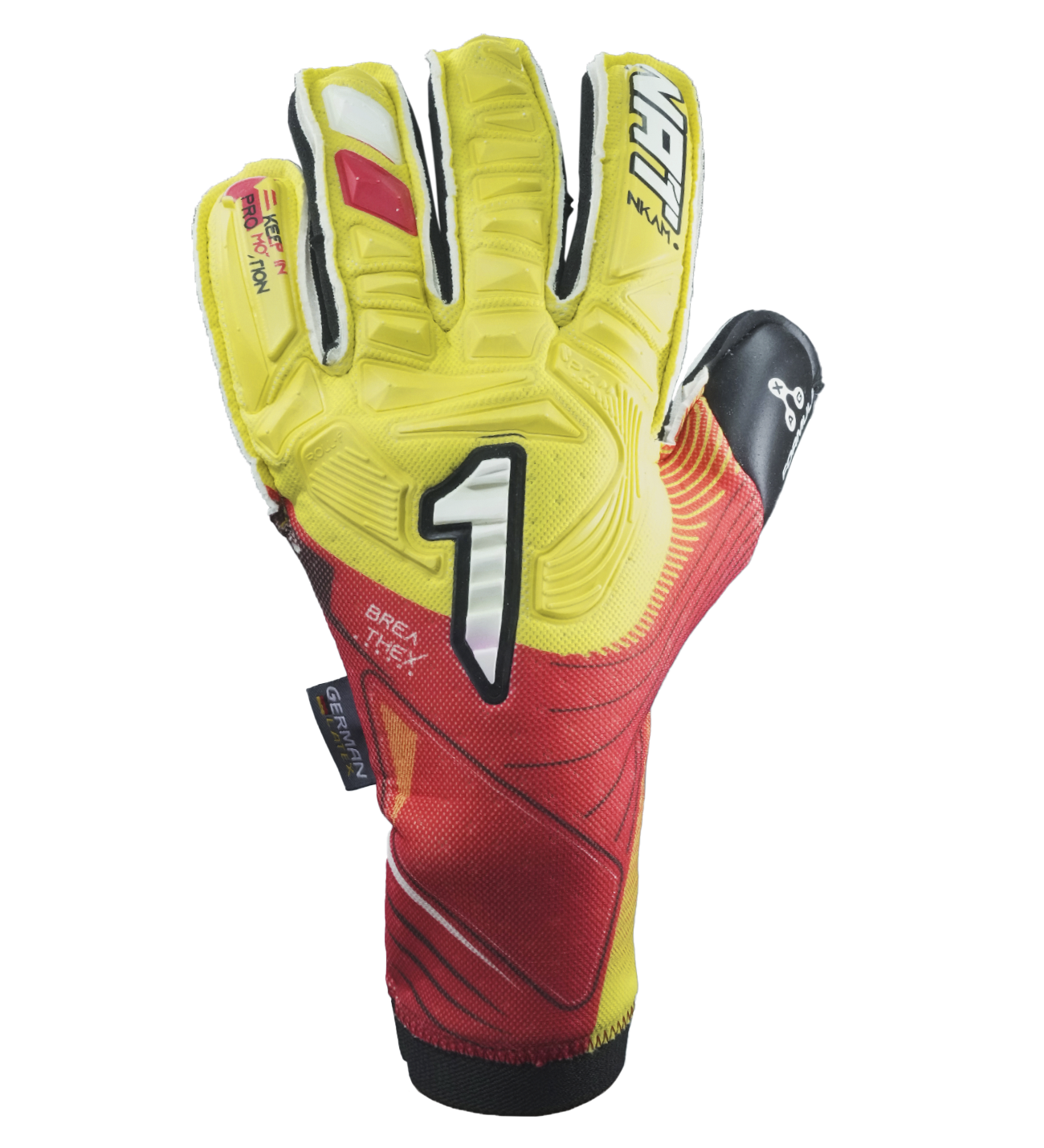 Guantes de portero de futbol Rinat Nkam Pro Amarillo 1