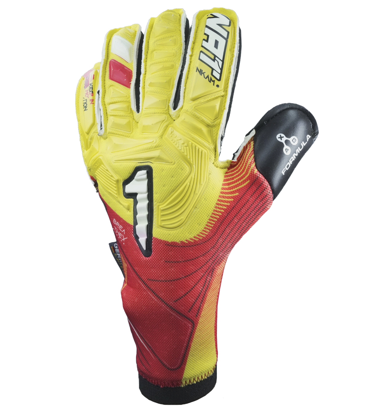 Guantes de portero de futbol Rinat Nkam Pro Amarillo 2