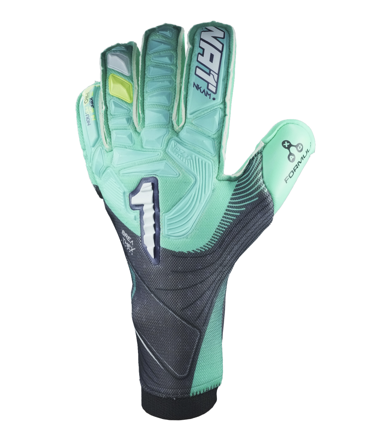 Guantes de portero de futbol Rinat Nkam Pro Verde Aqua 2