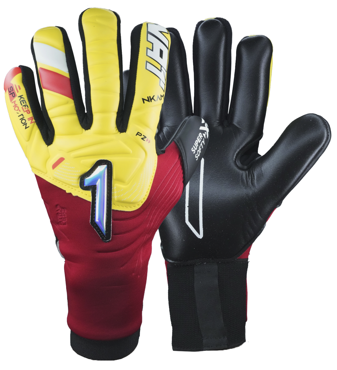 Guantes de portero de futbol Rinat Nkam Semi Amarillo 0