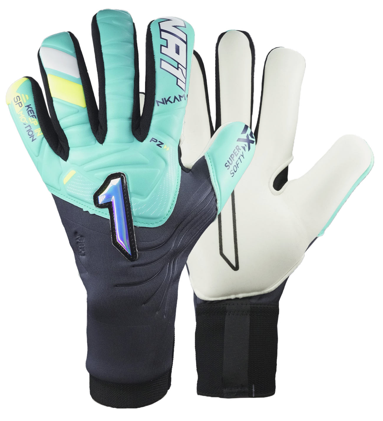 Guantes de portero de futbol Rinat Nkam Semi Verde Aqua 0