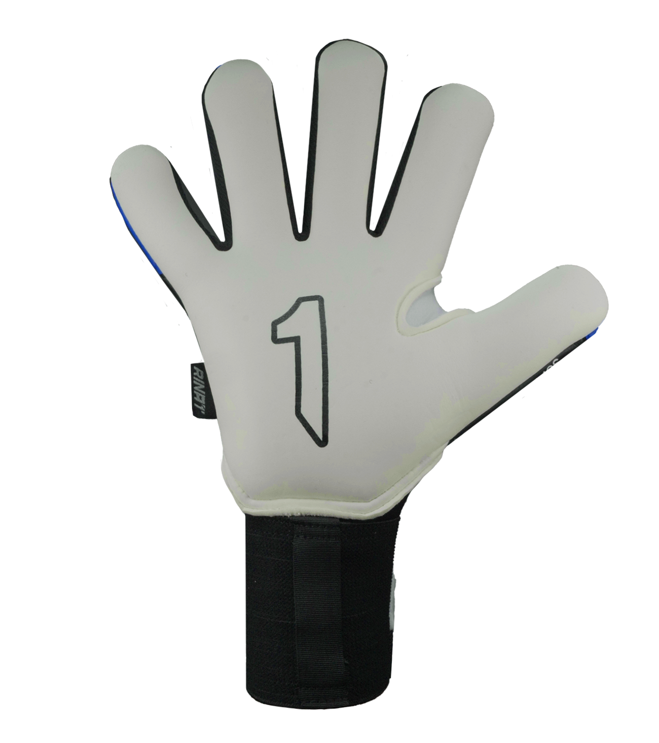Guantes de portero de fútbol Rinat Xtreme Guard Dominius Prime – corte negativo ceñido con palma Super Softy XP para agarre seguro y duradero, dorso semi armado que protege nudillos sin perder flexibilidad y cierre de muñequera elástica con broche. Control, confort y protección profesional. Disponibles en UnoKeeper.