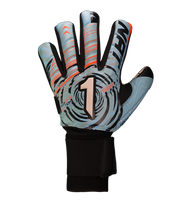 Guantes de portero de futbol VORTEX azul blanco Prime Spines azul con detalles naranja, diseño profesional con palma SGR de alto agarre, corte negativo ergonómico, varillas de protección en los dedos y cierre elástico ajustable unokeeper 