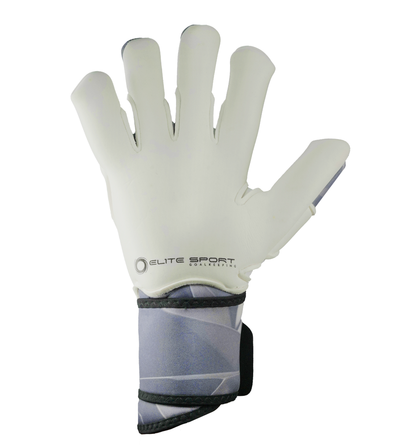 Guantes de portero de fútbol Elite Nebula – corte Speed con envoltura en pulgar, índice y meñique, palma de látex ES Centum+ de 4 mm con 3 mm de espuma adicional para máximo agarre y amortiguación, dorso de caucho 3D sobre neopreno para protección y ligereza, y cierre de muñeca ajustable con lengüeta de goma. Control, confort y seguridad en cada atajada. Disponibles en UnoKeeper.