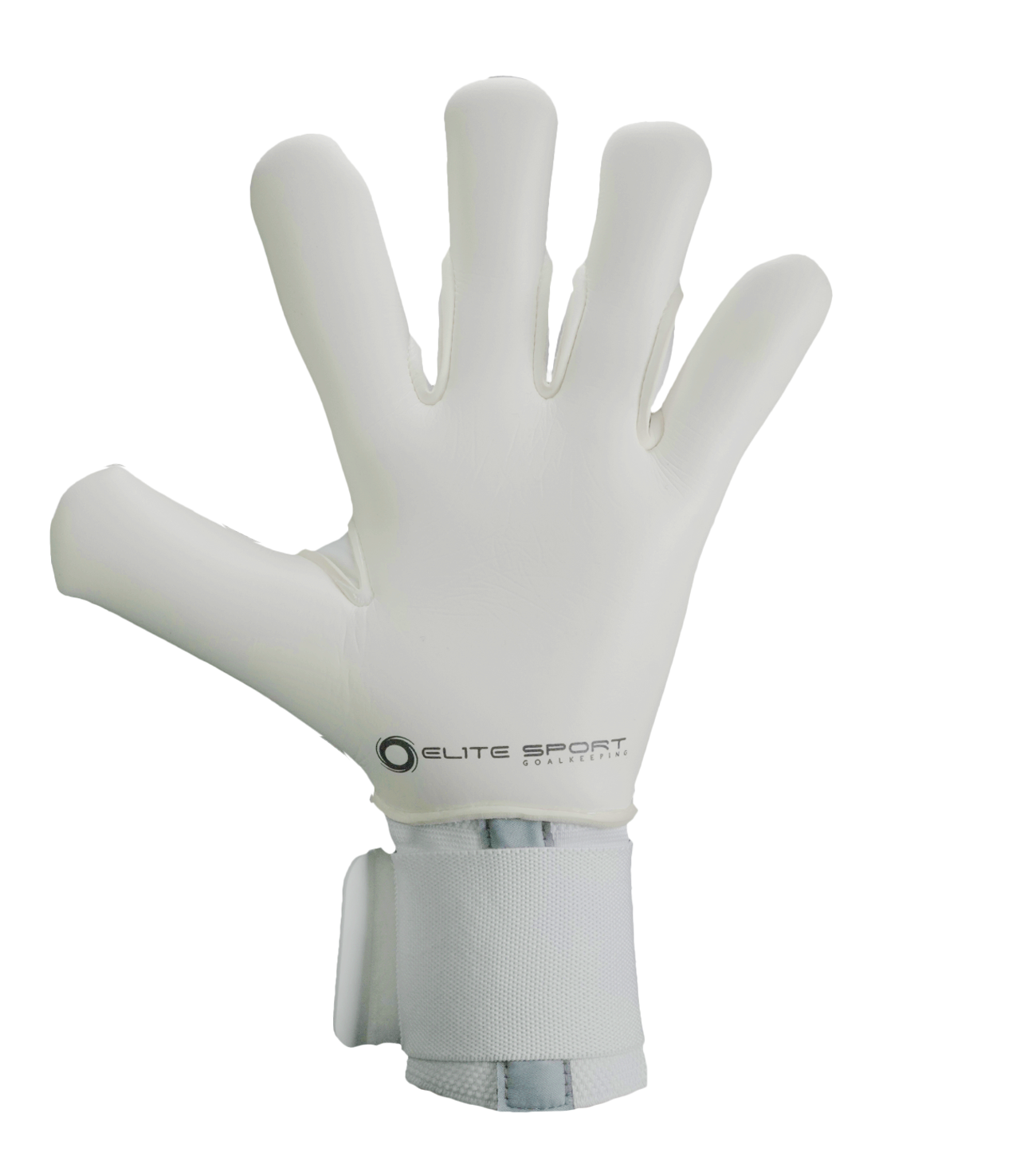 Guantes de portero de futbol Elite Revolution X GT gris azul con palma de látex Ultra GTech Pro de 4 mm, corte Flash X ajustado, dorso protector con goma y textil Hybrid CR transpirable, cierre elástico con lengüeta para ajuste firme unokeeper.
