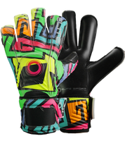 Guantes de portero de futbol Elite Camaleon con palma de látex alemán ES Super Control de 4 mm, corte NRoll ceñido, dorso con látex y espuma protectora, varillas removibles y cintillo elástico de 5 cm para soporte en la muñeca unokeeper.