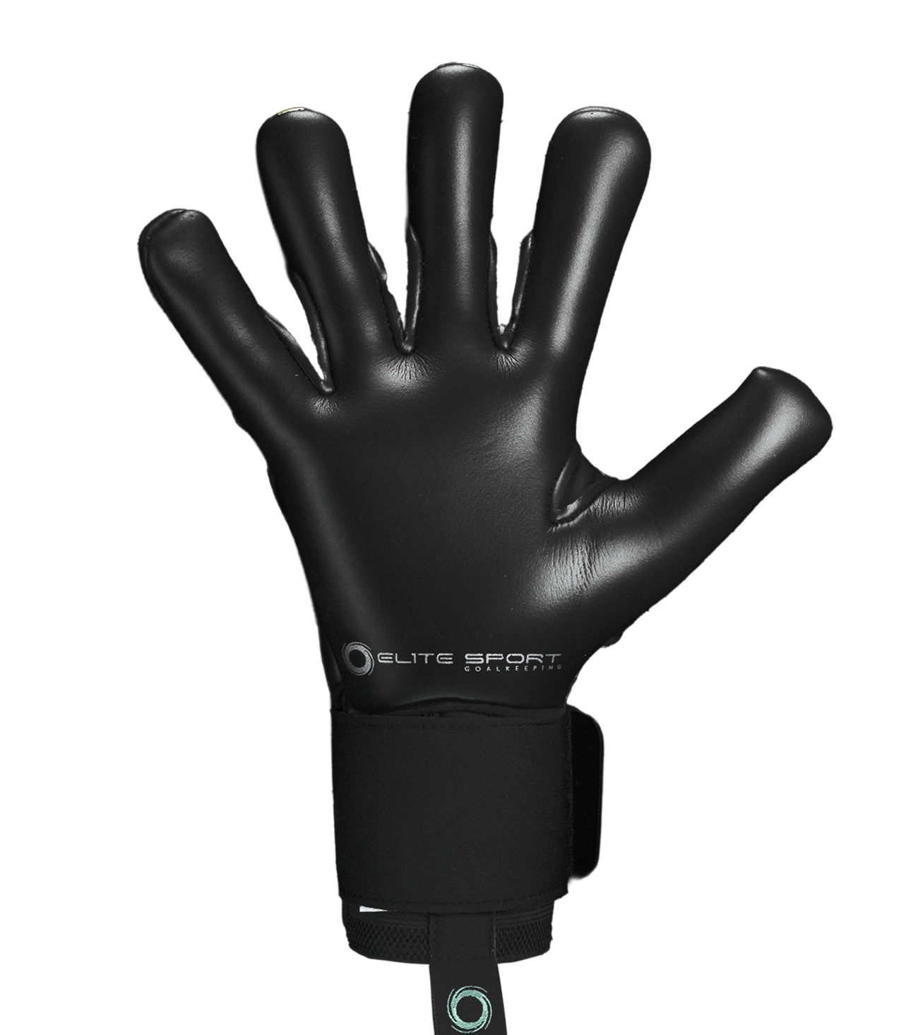Guantes de portero  de futbol Elite Sport Nobre Black Negro Dorado con palma de látex Centum+ de 4 mm, corte SpeedCut ergonómico, dorso con espuma protectora de 4 mm, cintillo textil elástico ajustable y varillas removibles en cuatro dedos unokeeper.