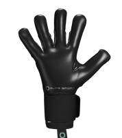 Guantes de portero  de futbol Elite Sport Nobre Black Negro Dorado con palma de látex Centum+ de 4 mm, corte SpeedCut ergonómico, dorso con espuma protectora de 4 mm, cintillo textil elástico ajustable y varillas removibles en cuatro dedos unokeeper.