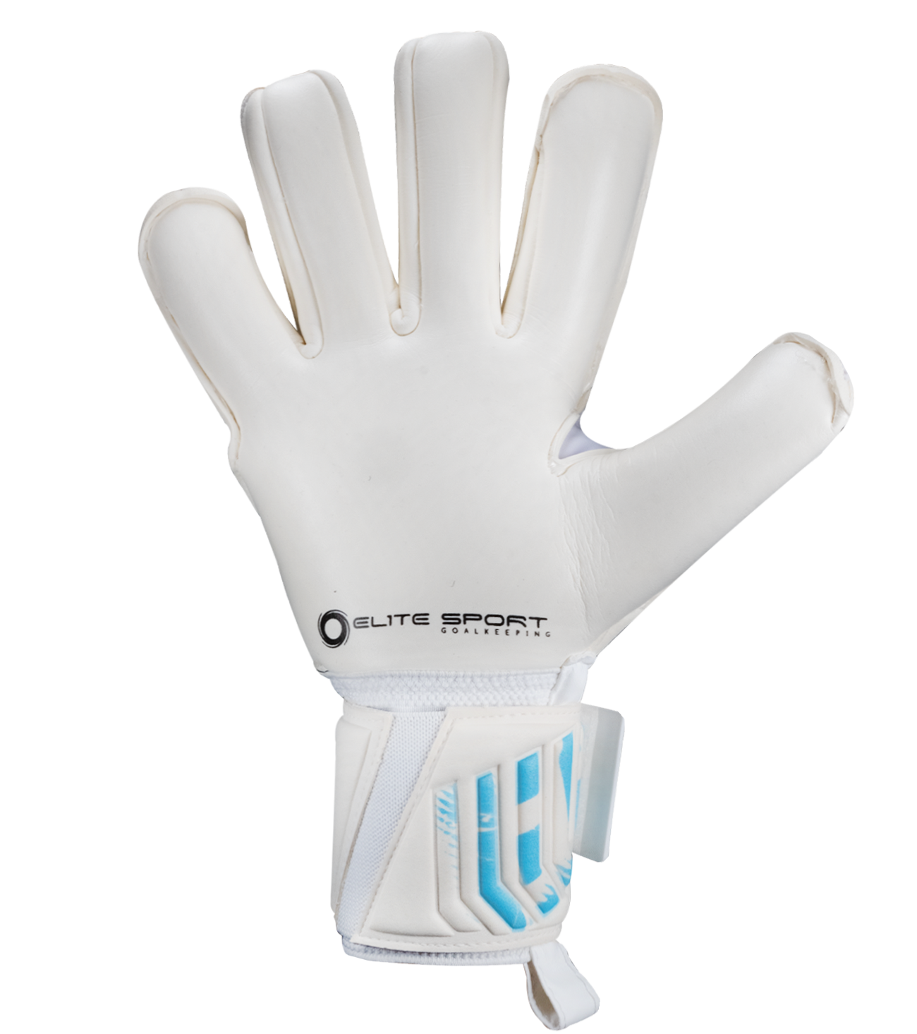 Guantes de portero de futbol Elite Sport Supreme Blanco con palma Ultra G Tech de 4 mm, corte híbrido Rollfinger-Negativo, dorso con tecnología 3D Shock Zone y sistema AVM, cierre elástico envolvente de 5 cm y sin varillas para máxima flexibilidad unokeeper.