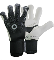 Guantes de portero de futbol Elite Sport Revolution X Combi Black con palma Ultra GTech Pro de 4 mm, corte Flash X envolvente, dorso con goma protectora y textil Hybrid CR, cierre elástico ajustable y diseño profesional para todo clima unokeeper.
