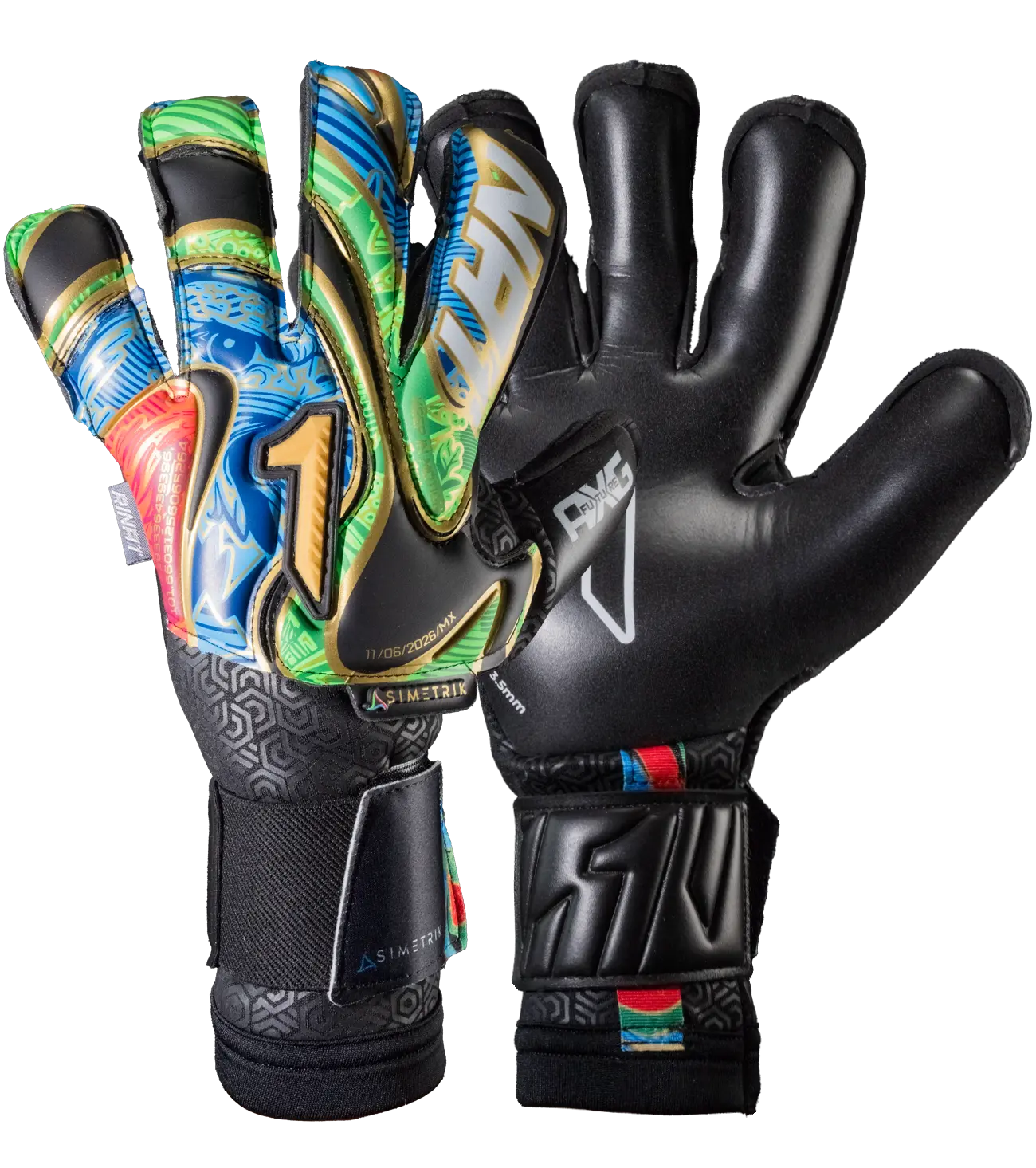 Guantes de Portero Rinat Asimetrik Pro Future  Multicolor Negro