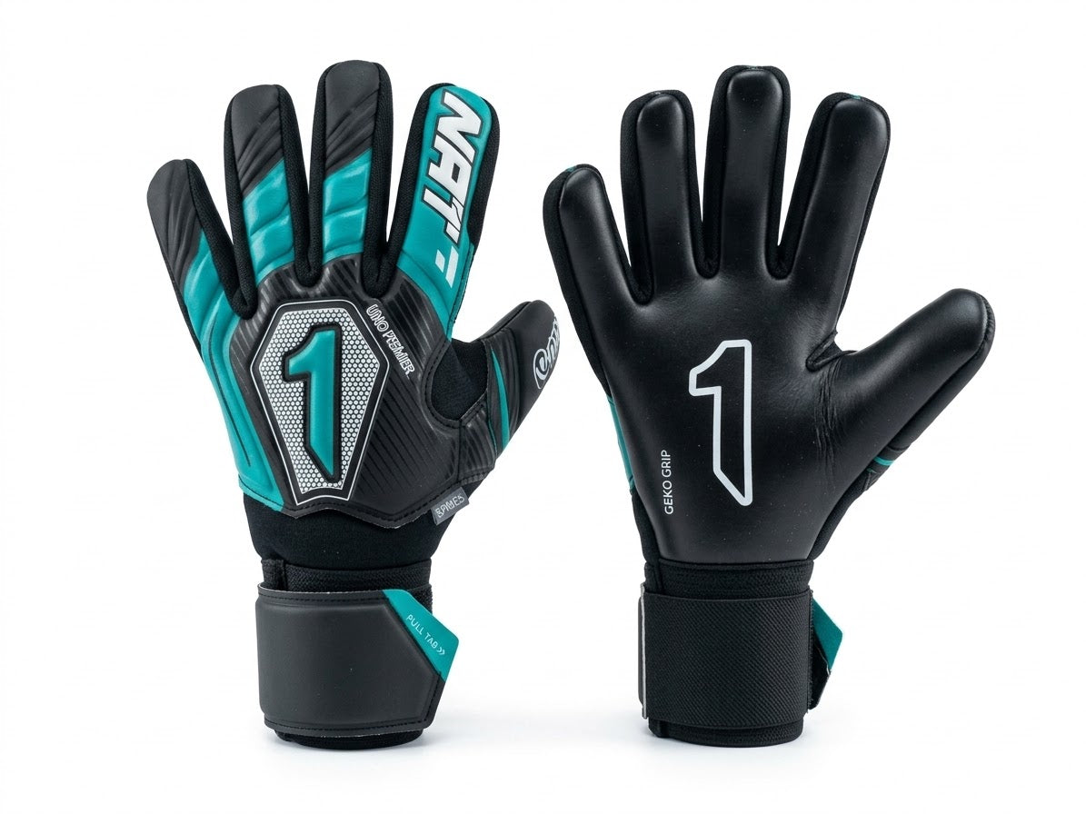 Guantes de Portero Rinat Uno Premier Training Spine Negro/ Verde Aqua
