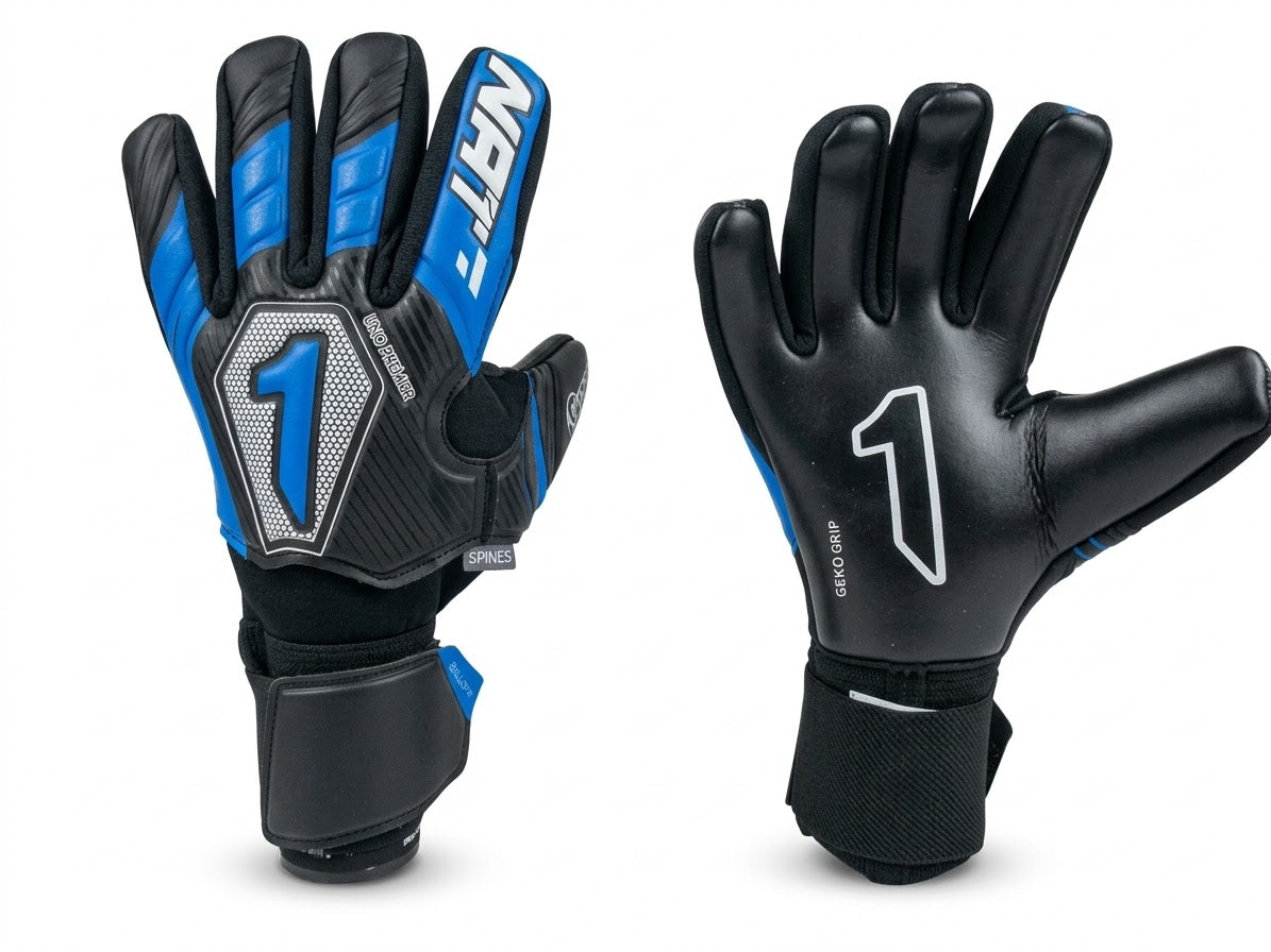 Guantes de Portero Rinat Uno Premier Training Spine Negro/ Azul Rey