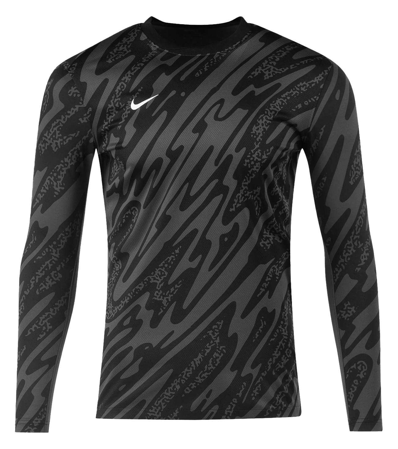 Jersey de portero Nike Gardien V Negro con tejido transpirable, ajuste ergonómico, diseño elegante y cómodo para entrenamientos y partidos de fútbol.