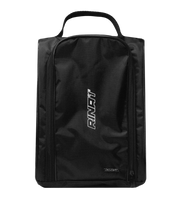 Zapatera deportiva Rinat disponible en colores negro, azul y gris, con diseño compacto y resistente, compartimento principal amplio, bolsillo interior y cremalleras duraderas; ideal para portar calzado y accesorios deportivos unokeeper.