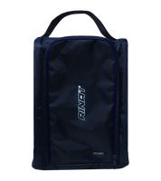 Zapatera deportiva Rinat disponible en colores negro, azul y gris, con diseño compacto y resistente, compartimento principal amplio, bolsillo interior y cremalleras duraderas; ideal para portar calzado y accesorios deportivos unokeeper.