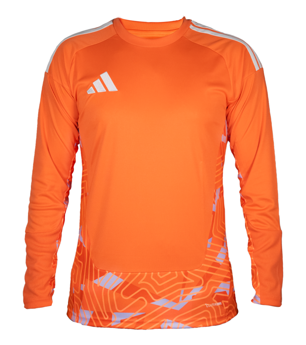 Jersey de portero Adidas Tiro 26 C GK Team Semi Sol Orange con manga larga, corte ergonómico, tecnología AEROREADY transpirable, materiales reciclados y ajuste ligero para entrenamientos y partidos.