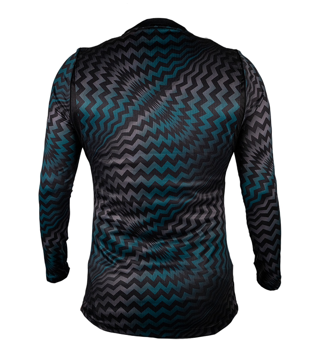 Jersey de portero Nike Gardien V Black, con material Dri-FIT transpirable, paneles de protección en codos, diseño ergonómico ajustado y estilo llamativo para entrenamientos y partidos.