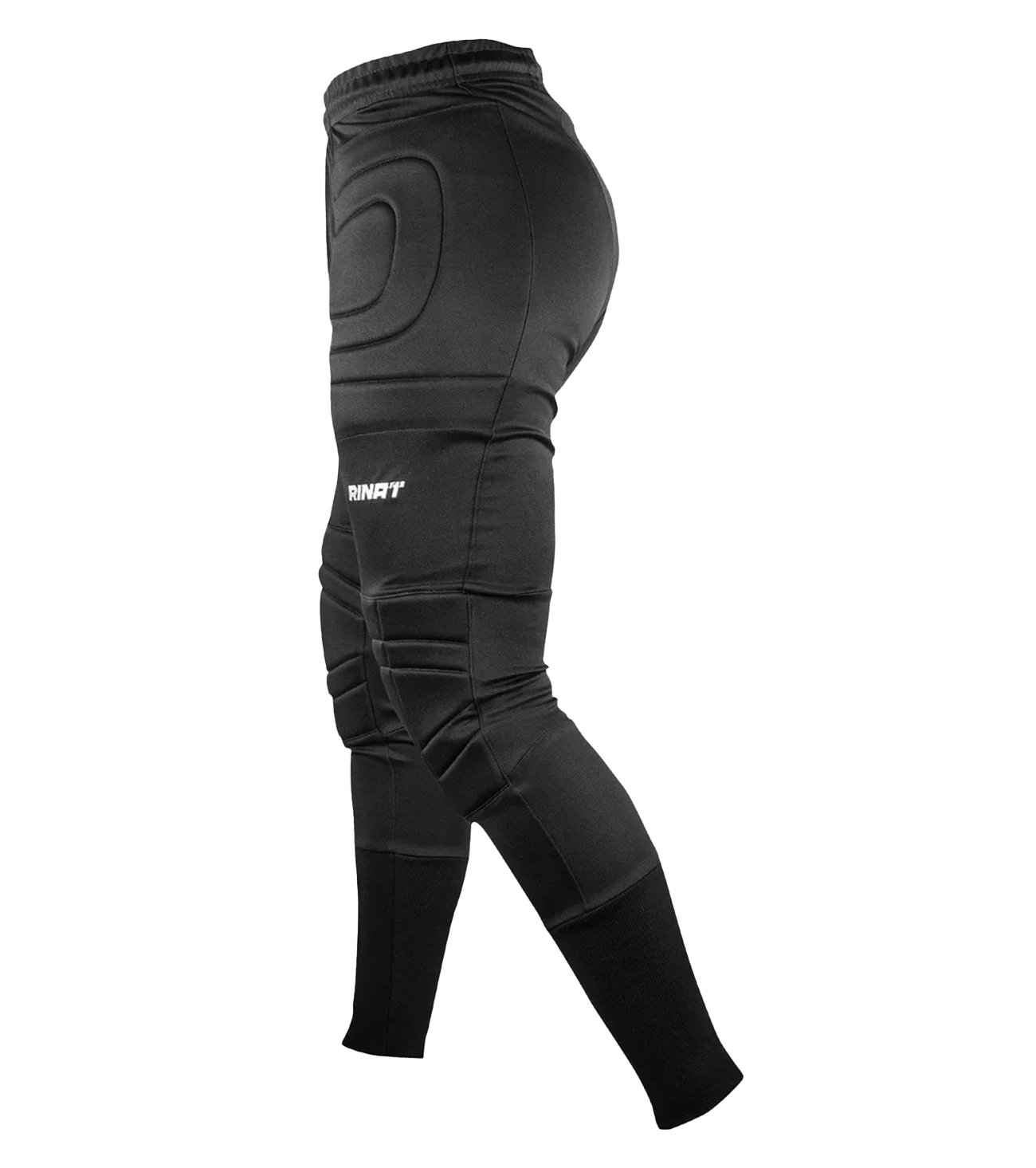 Pants de portero Rinat Aries Nemesis para fútbol, confeccionados en mezcla de poliéster y elastano, ligeros, flexibles y resistentes, con acolchados estratégicos en caderas y rodillas para protección ante caídas y deslizamientos, diseño ajustado con cinturón elástico y cordón para ajuste personalizado, transpirables con ventilación en zonas clave, permiten máxima movilidad, confort y rendimiento durante entrenamientos y partidos, look moderno y profesional con detalles en contraste y logo Rinat, ideales par