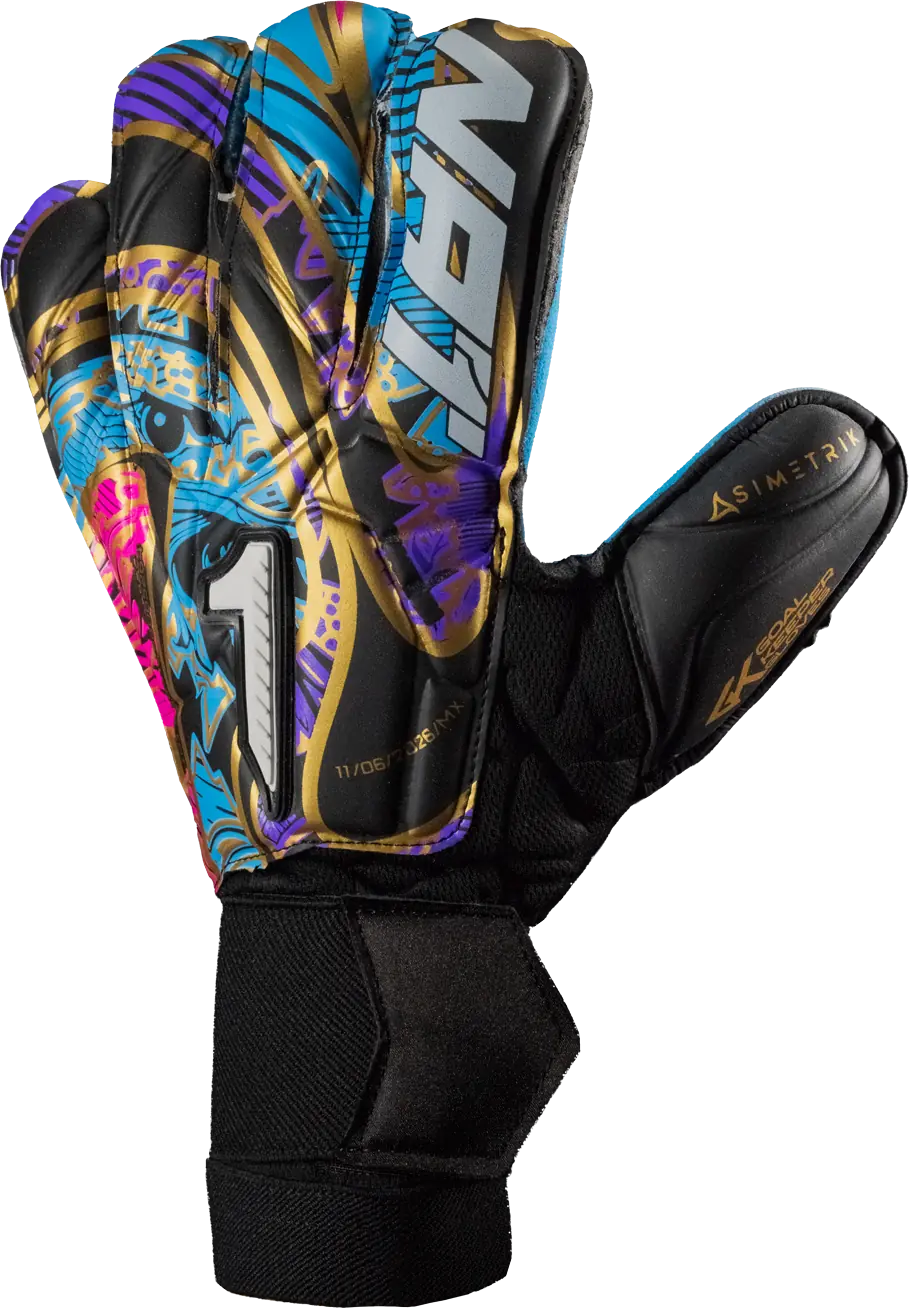 Guantes de Portero Rinat Asimetrik  Prime      Negro / Azul / Rosa