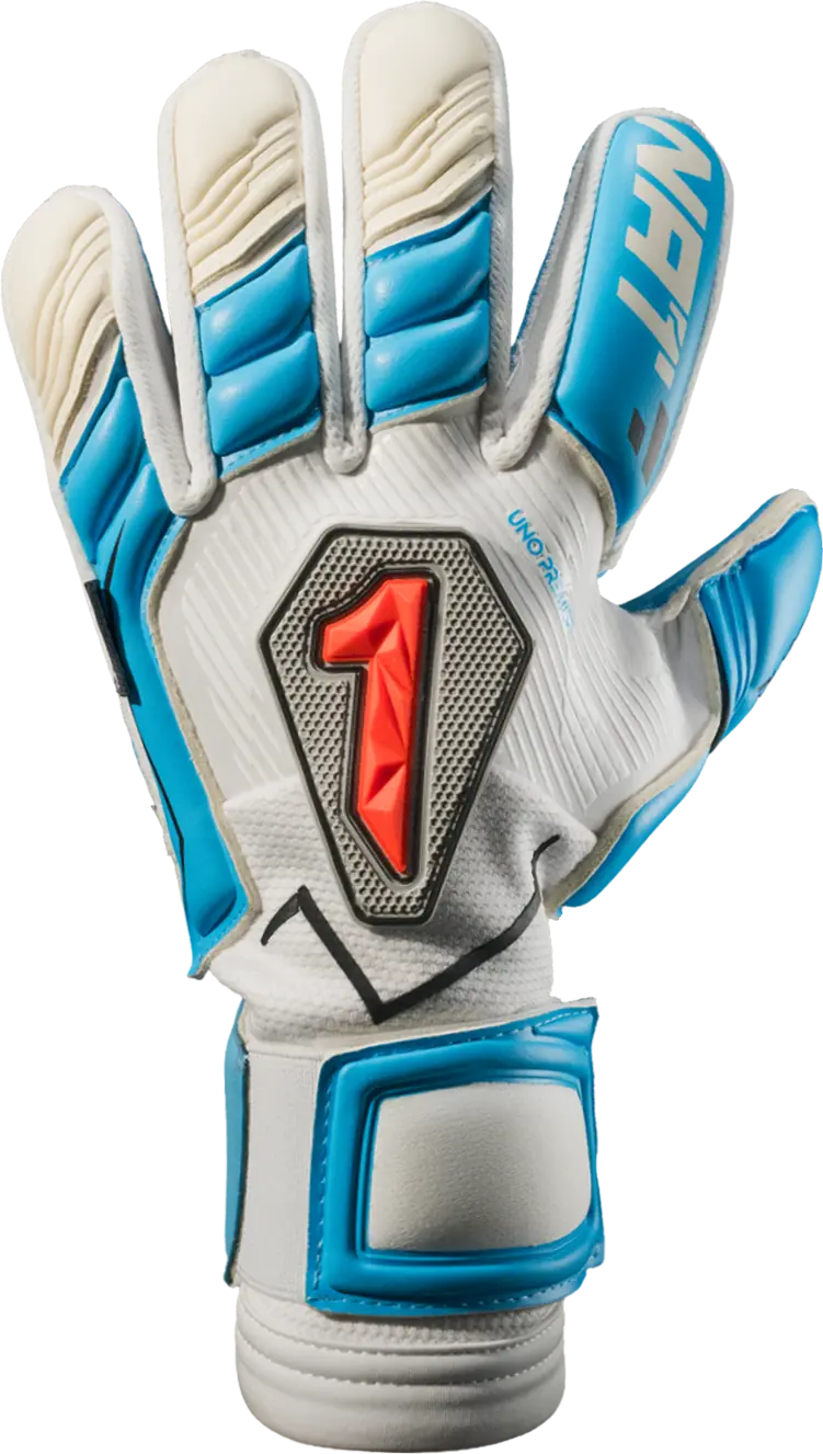 Guantes de portero Rinat Uno Premier Pro Azul/Blanco, corte clásico