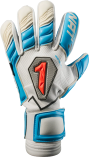 Guantes de portero Rinat Uno Premier Pro Azul/Blanco, corte clásico