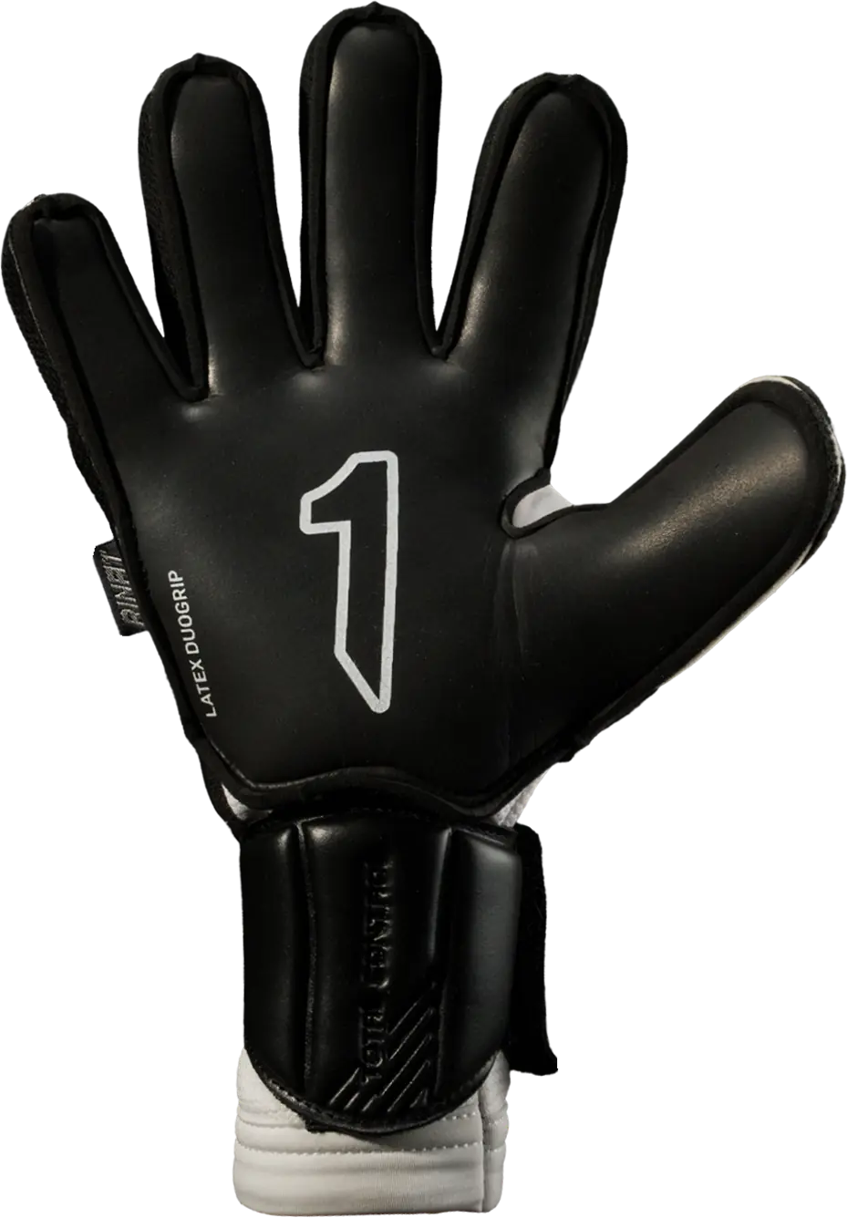 Guantes de portero Rinat Uno Premier Clásico Pro negro/blanco — palma | UnoKeeper