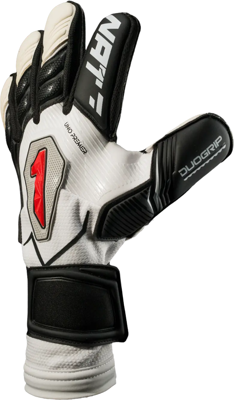 Guantes de portero Rinat Uno Premier Clásico Pro negro/blanco — vista lateral | UnoKeeper