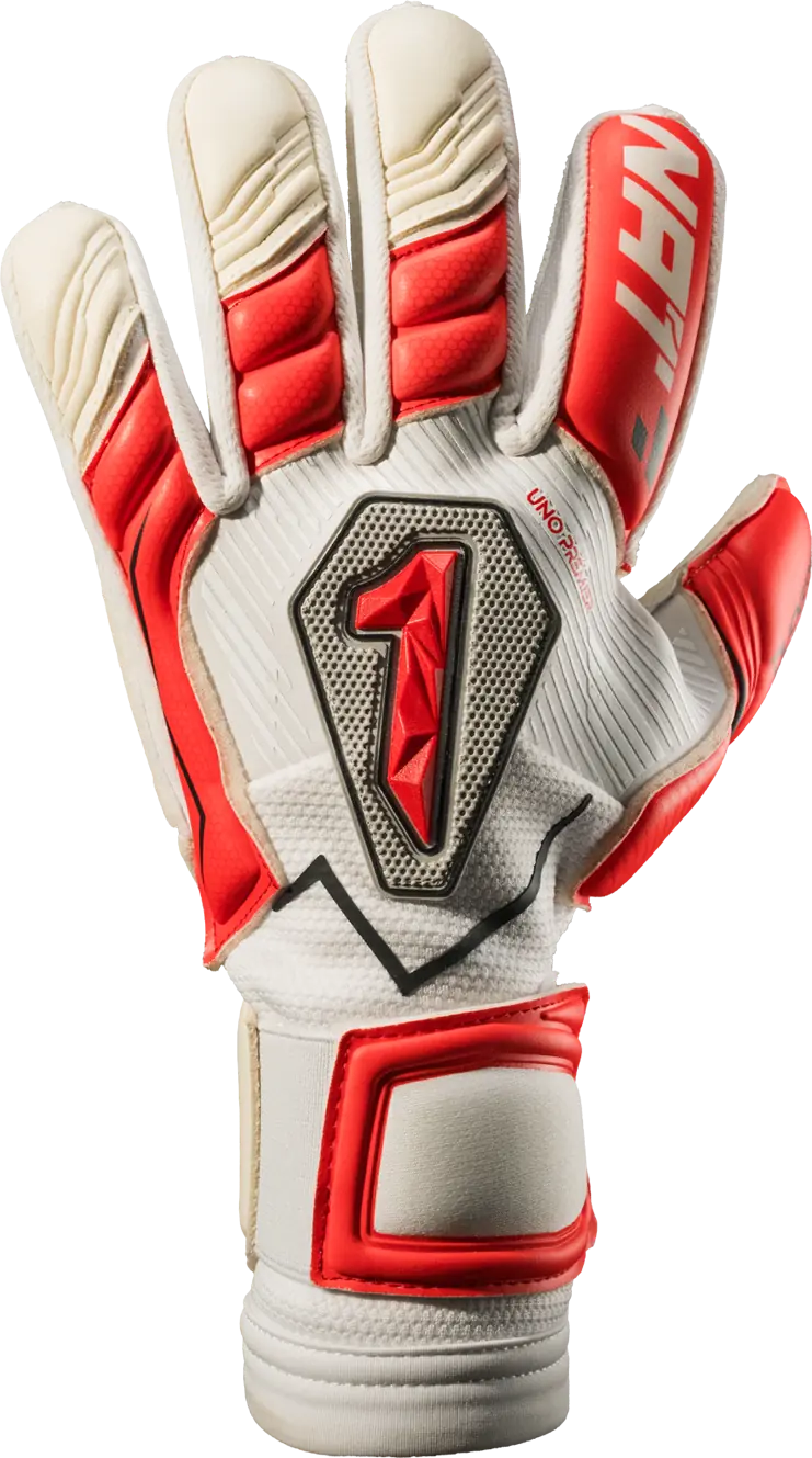 Guantes de portero Rinat Uno Premier Pro Rojo/Blanco, corte clásico