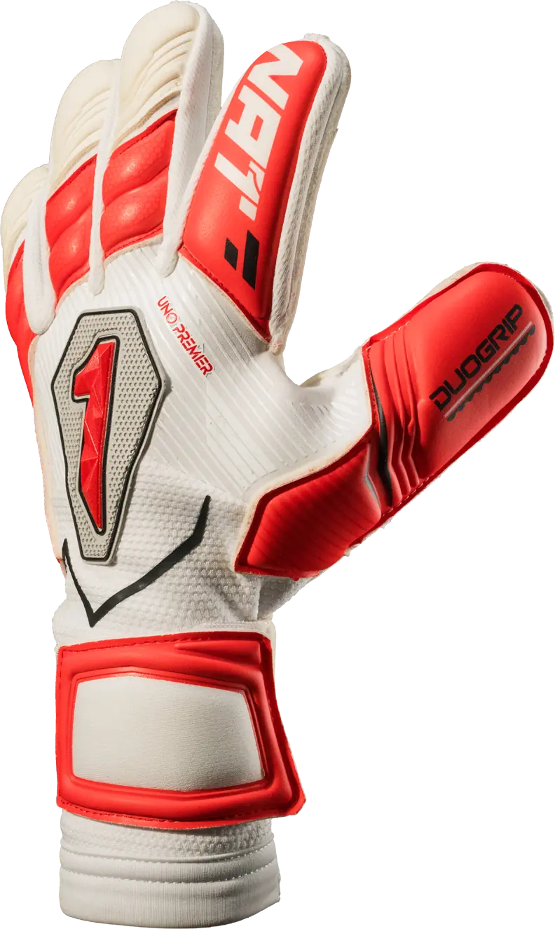Guantes de portero Rinat Uno Premier Pro Rojo/Blanco, detalle
